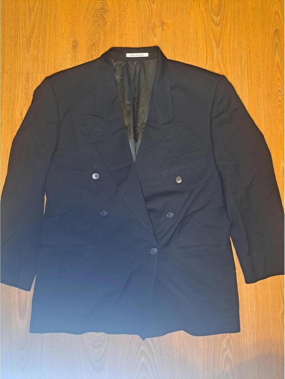 Yves Saint Laurent YSL Double Breasted Blazer 44R Black Wool